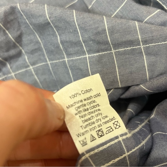 J.Crew Slim Button Down Shirt Men's Bllue Purple Washed Horizontal Stripe Large - Picture 6 of 6